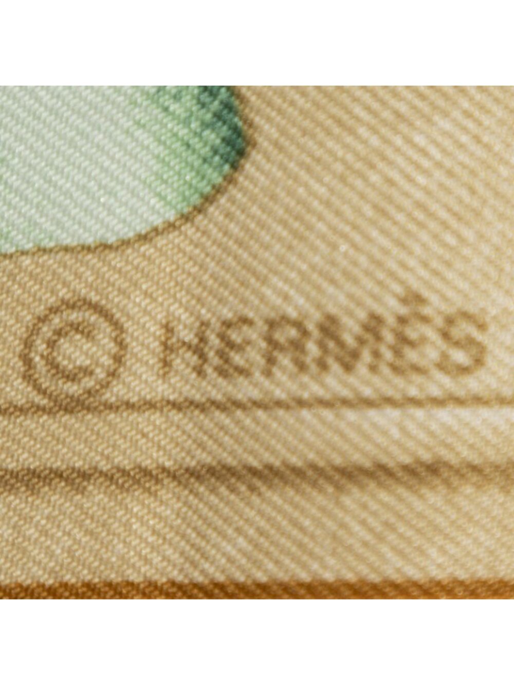 Hermes Scarf Orange Green Blanc Twill Silk - Picture 4 of 5